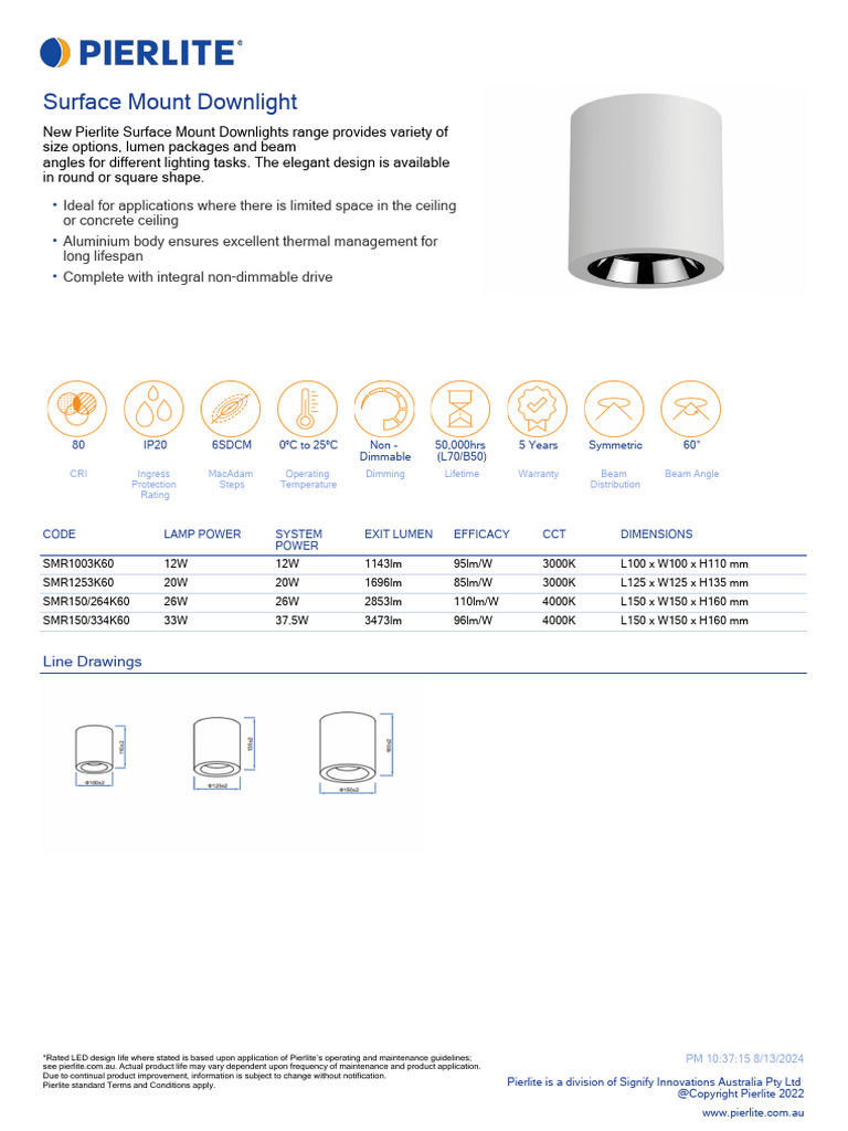 Pierlite Surface Mount Downlights Overview | PDF | Lighting ...