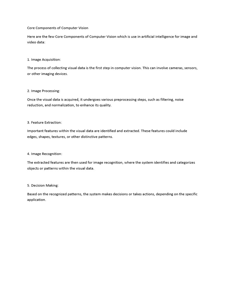 Core components of computer vision pdf