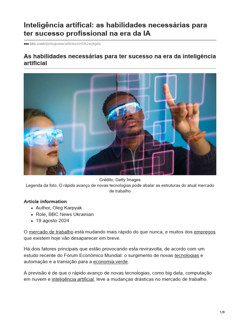 Habilidades para Sucesso na Era da IA | PDF | Inteligência artificial ...