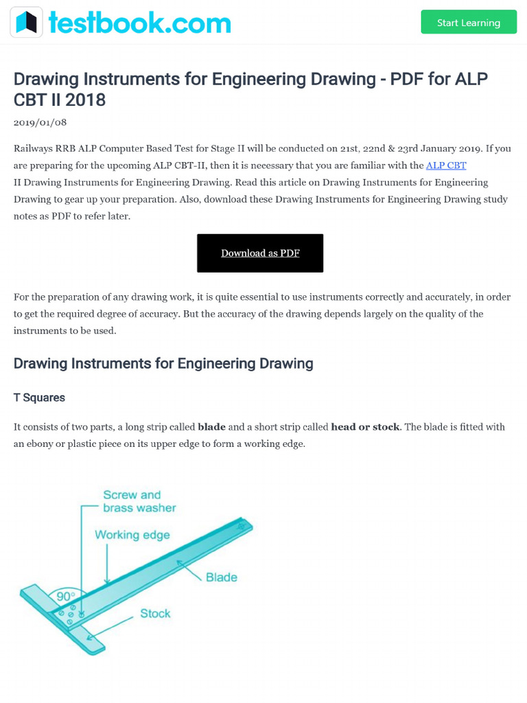 Drawing Instruments For Engineering Drawing Alp CBT II | PDF