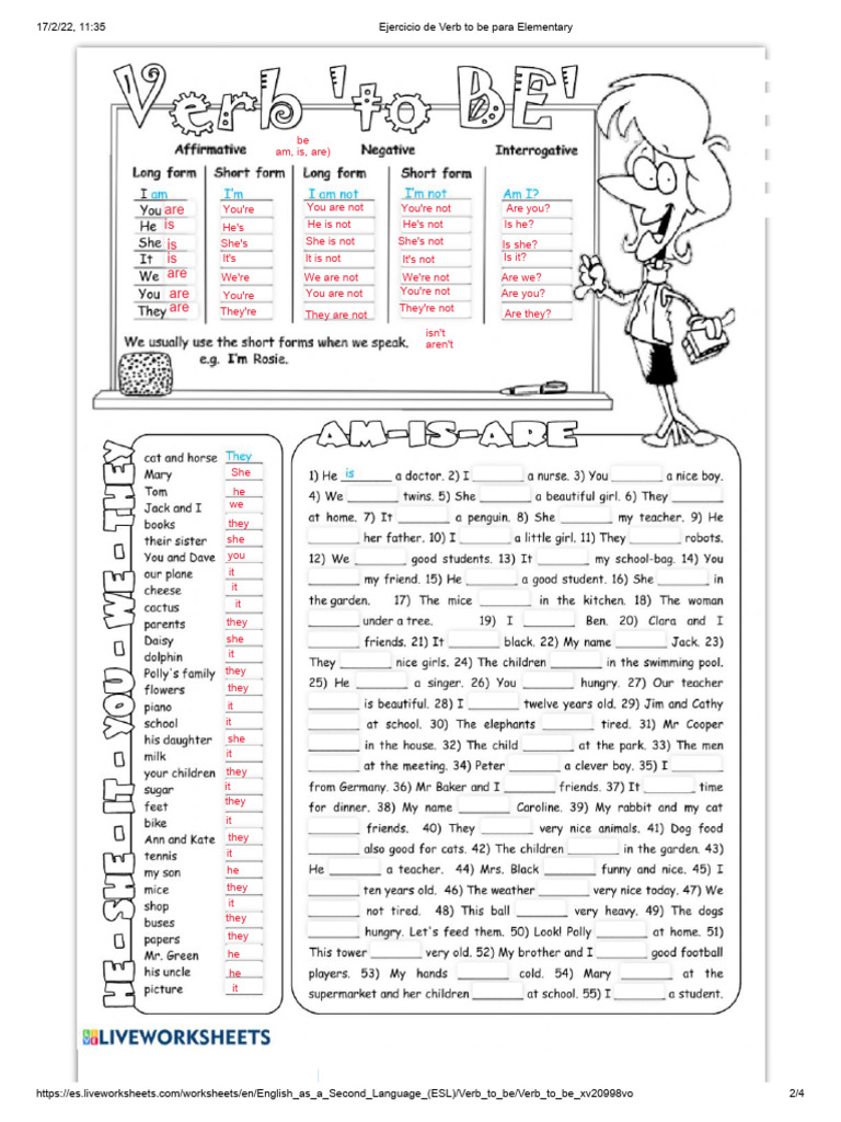 Ejercicio de Verb to Be para Principiantes | PDF