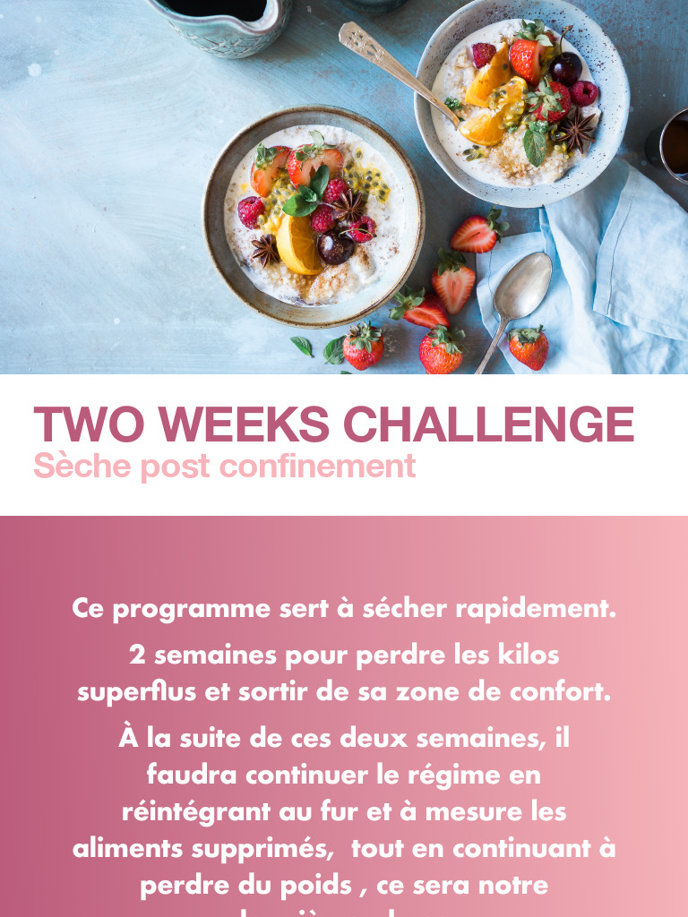 Challenge Sèche : Perte de Poids en 2 Semaines | PDF | Légumes ...