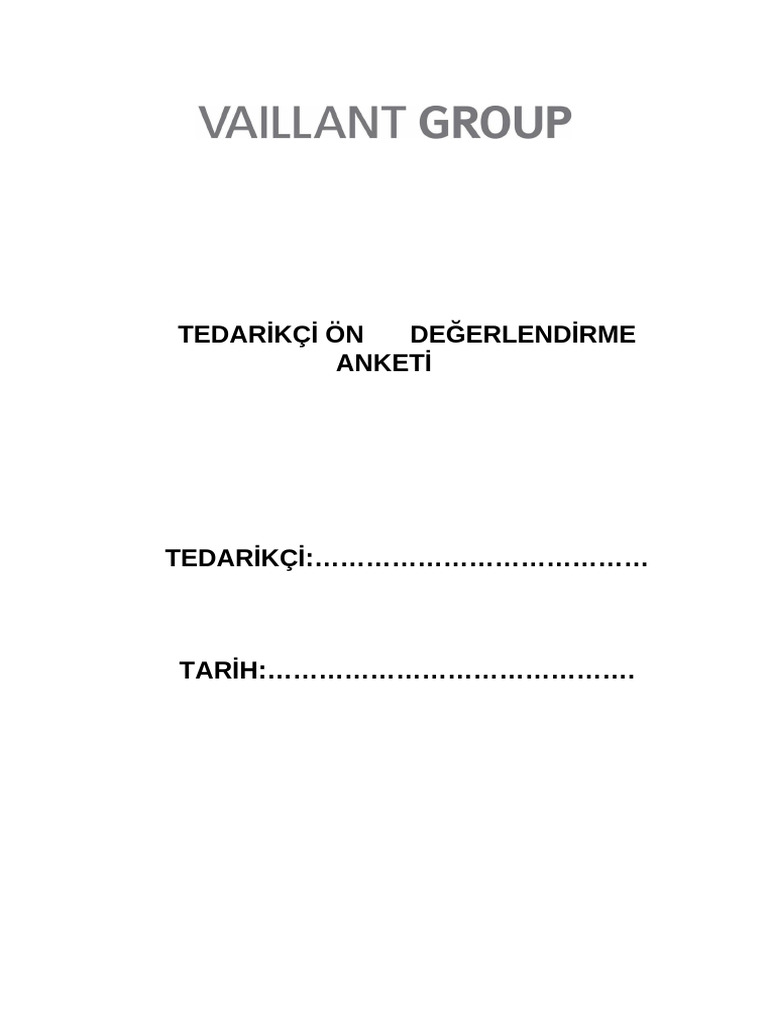 Supplier Pre Assessment Questionnaire Released | PDF