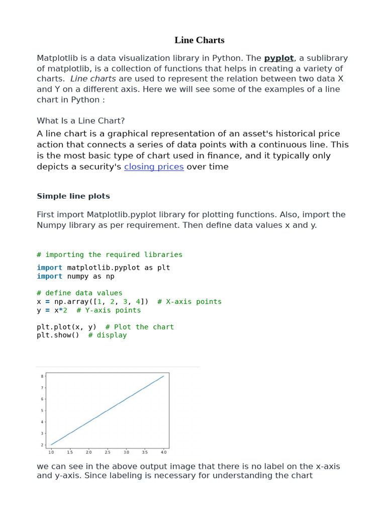 Creating Line Charts with Matplotlib | PDF | Chart | Cartesian ...