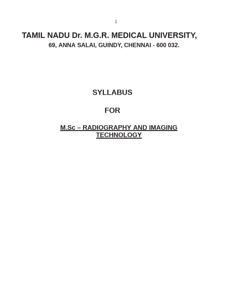 M.Sc Radiography Syllabus Overview | PDF | Medical Imaging | Vacuum Tube
