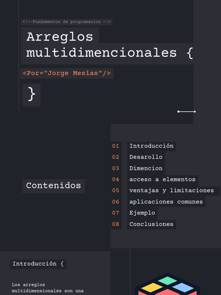 Arreglos Multidimensionales en Programación | PDF