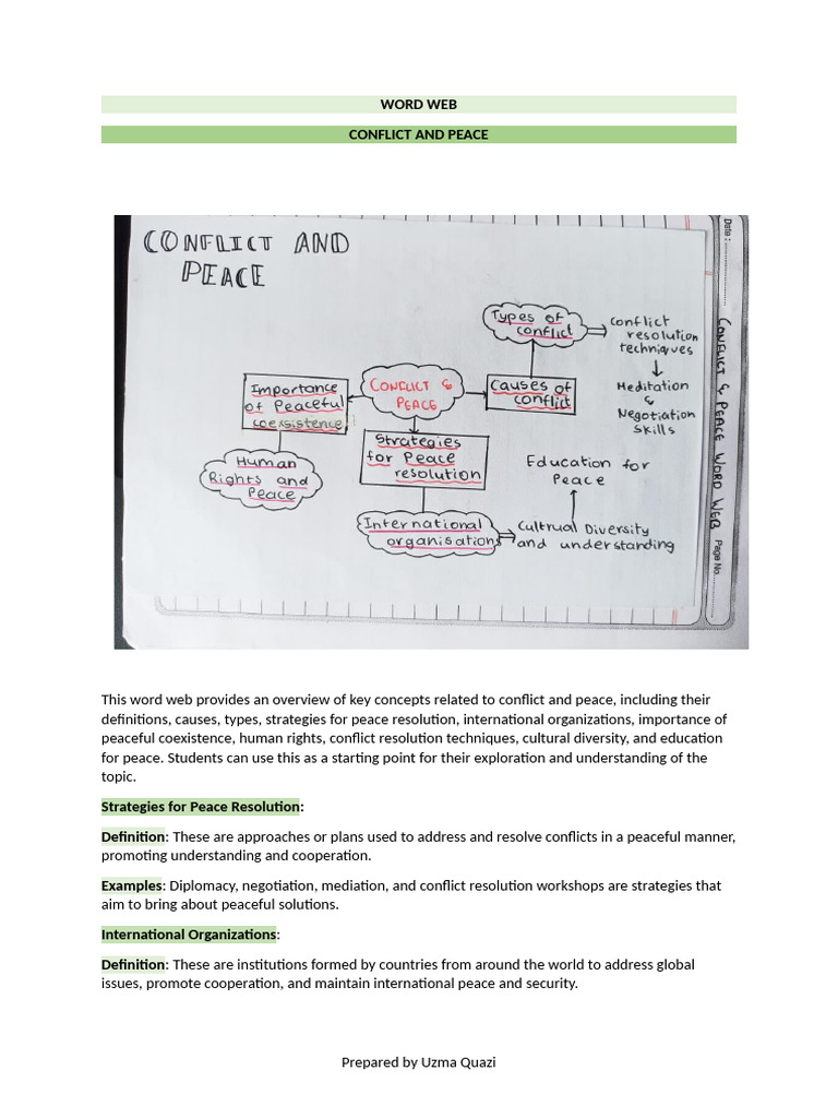 Conflict and Peace: Key Concepts Overview | PDF | Mediation | Negotiation
