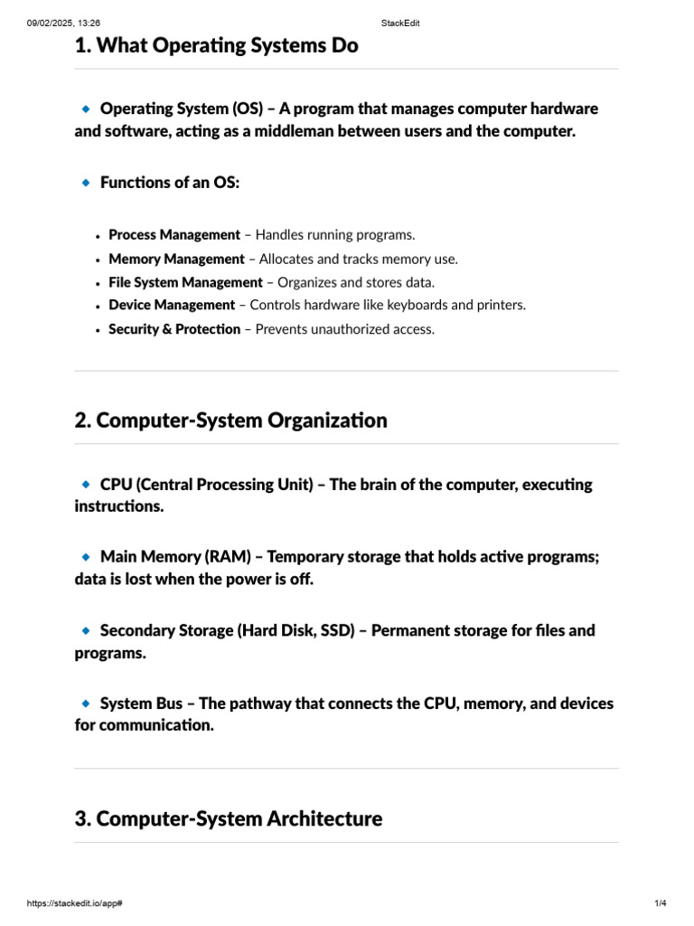 OS Chap 1 | PDF | Operating System | Process (Computing)