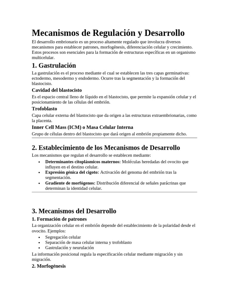 Regularion Mechanism and Development | PDF | Diferenciación celular ...