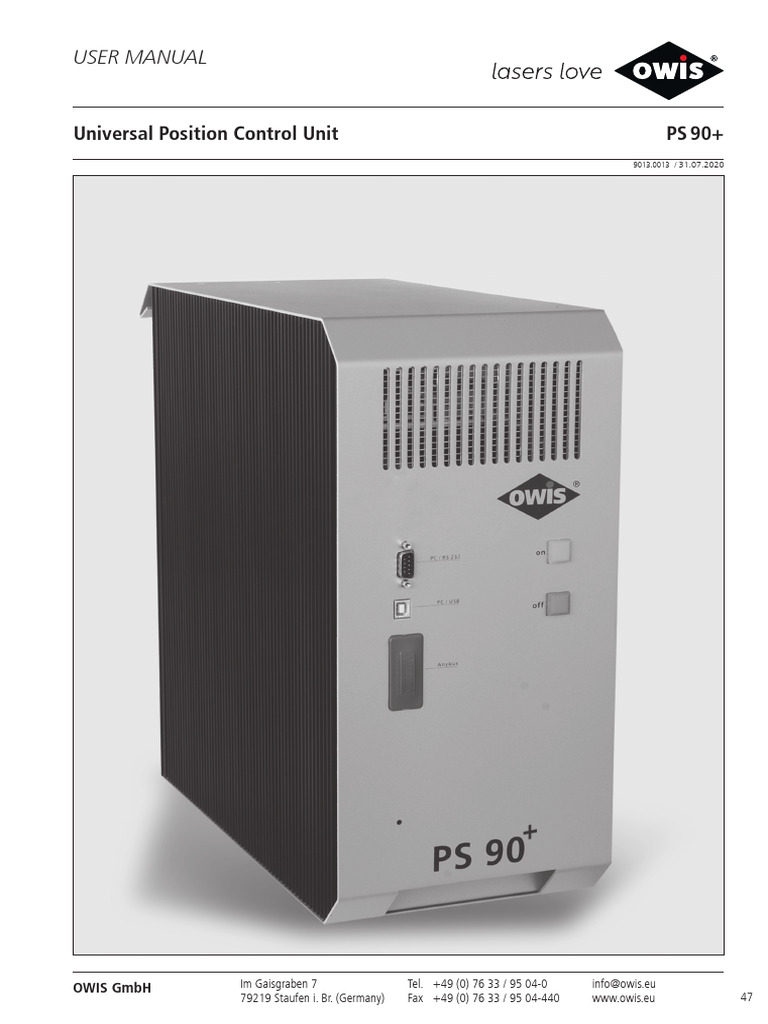 PS 90+ Universal Position Control Unit Manual | PDF | Power Supply | Usb