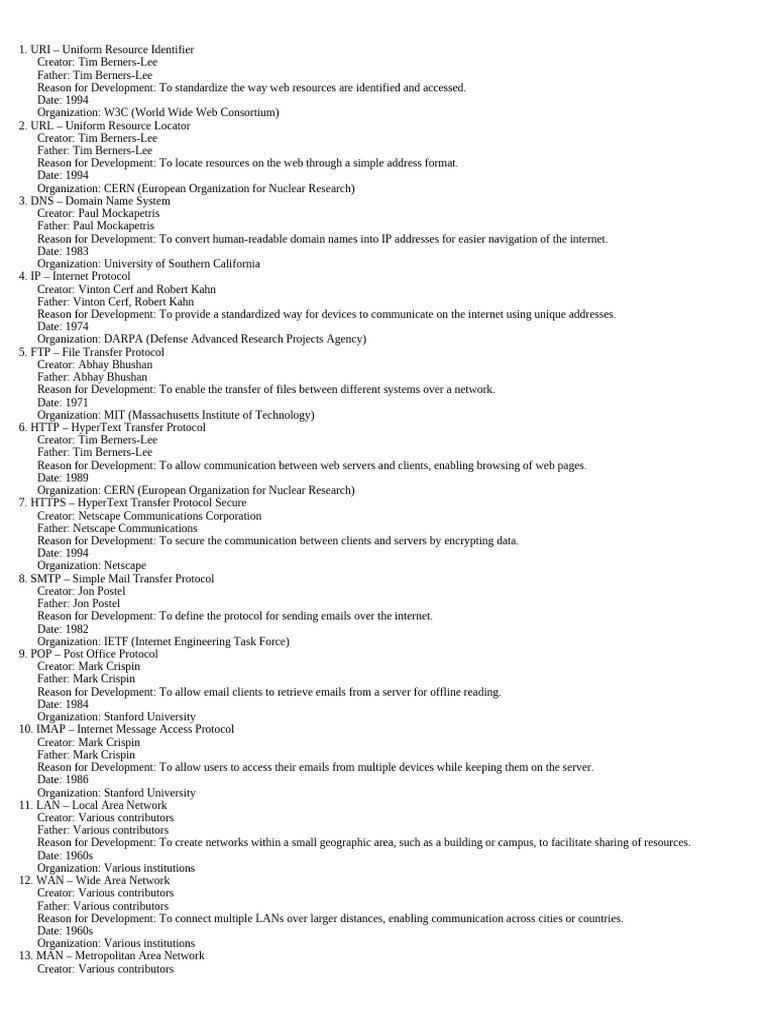 Key Internet Protocols and Their Origins | PDF | Computer Network ...