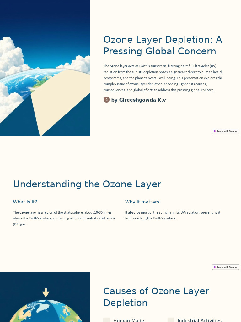 Ozone Layer Depletion A Pressing Global Concern | PDF | Ozone Depletion ...