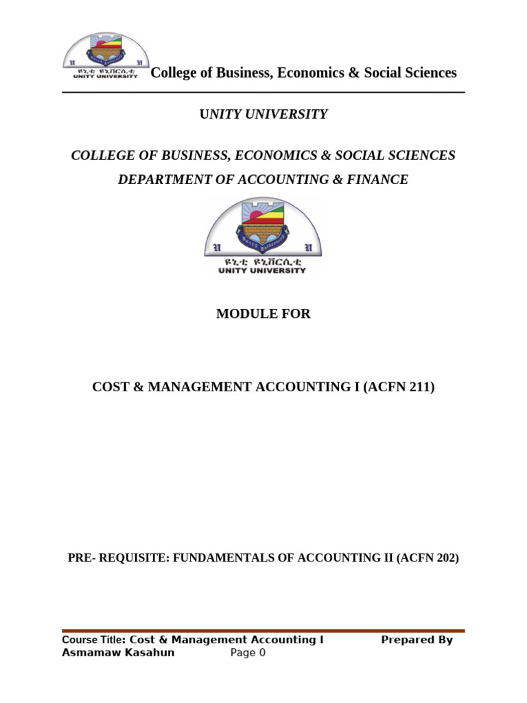 Cost & Management Accounting I Guide | PDF | Financial Accounting ...