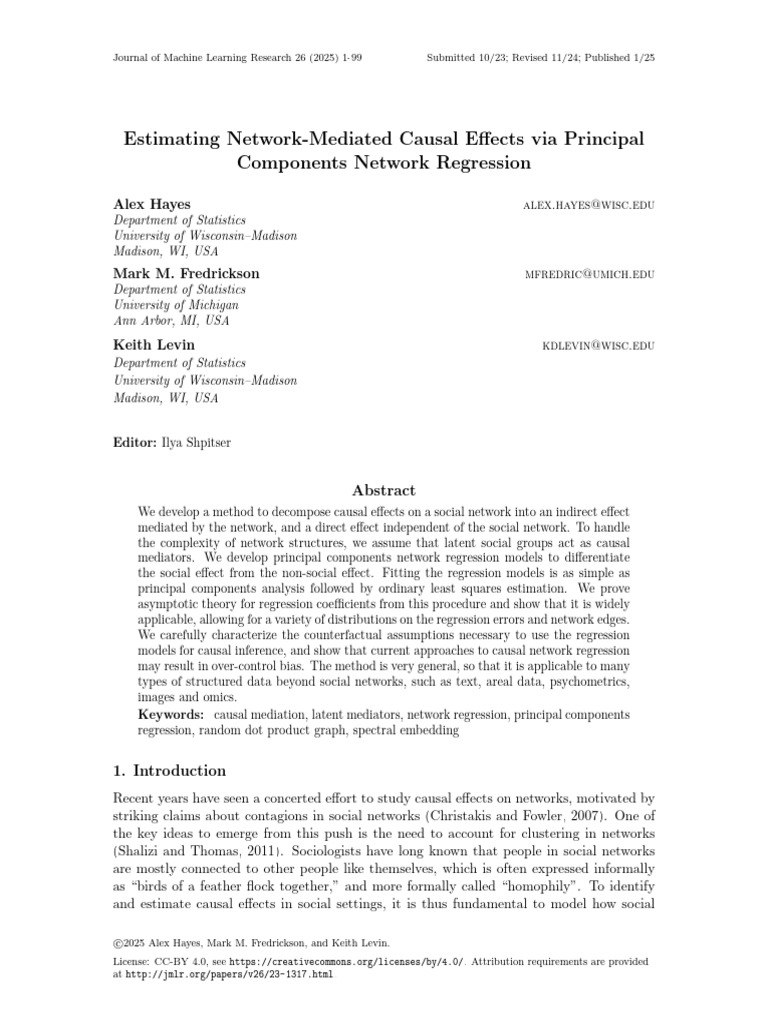 Network-Mediated Causal Effects Estimation | PDF | Regression Analysis ...