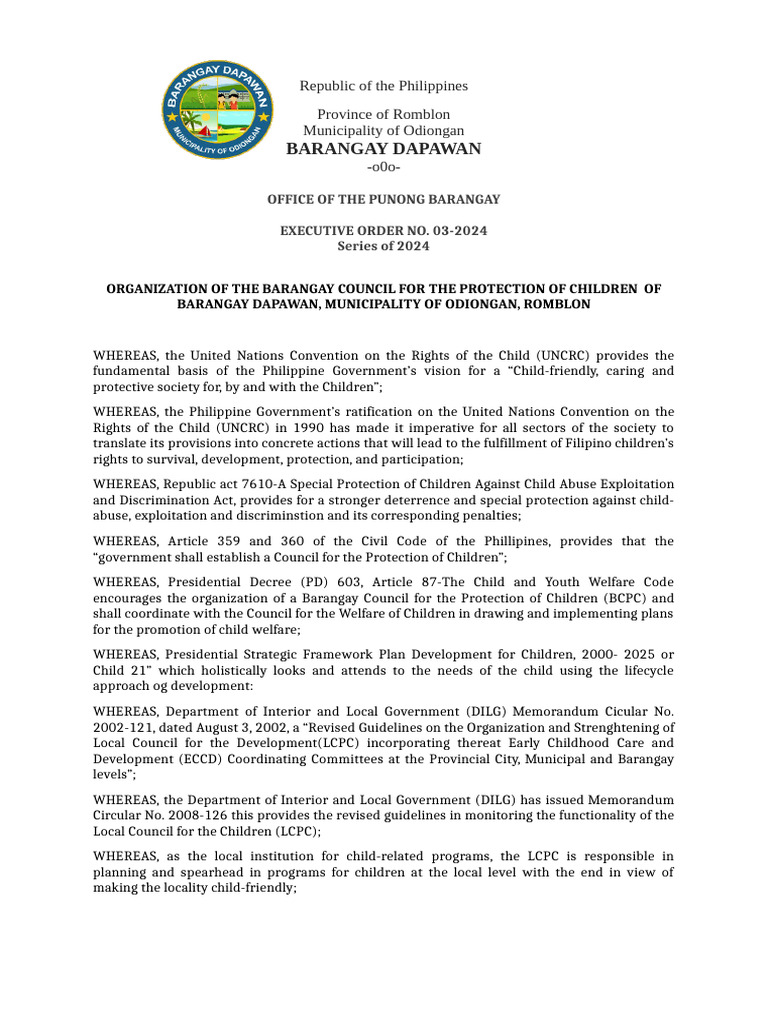 EO BCPC 2024 | PDF | Convention On The Rights Of The Child | Human ...