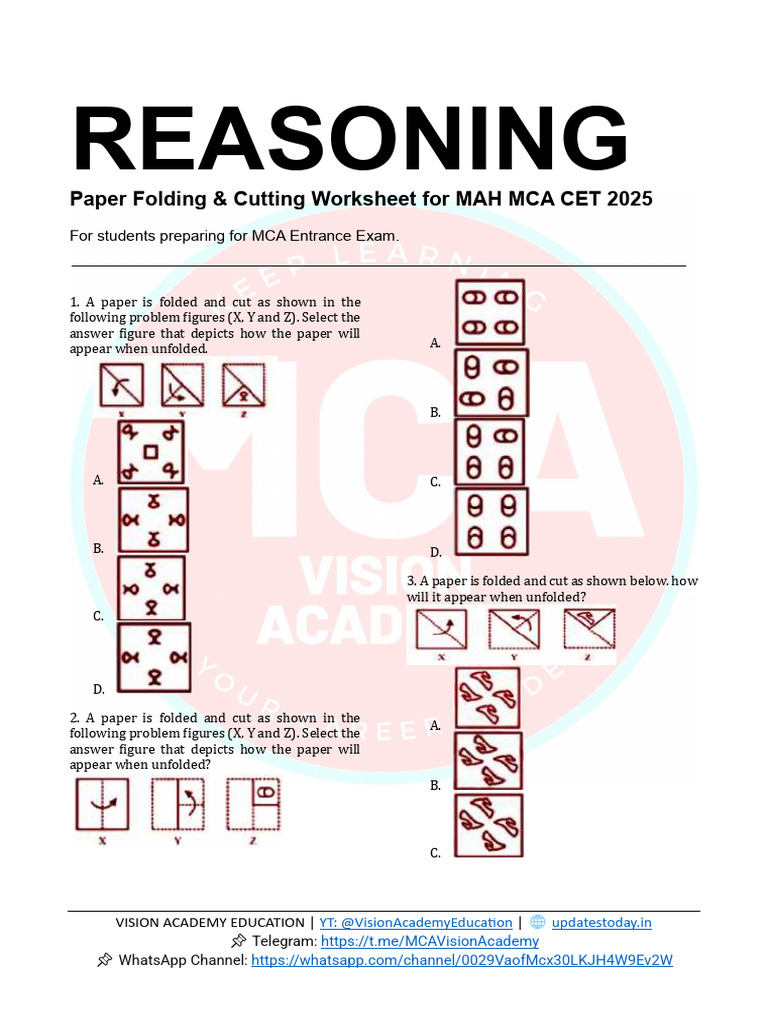 Paper Folding & Cutting Worksheet | PDF