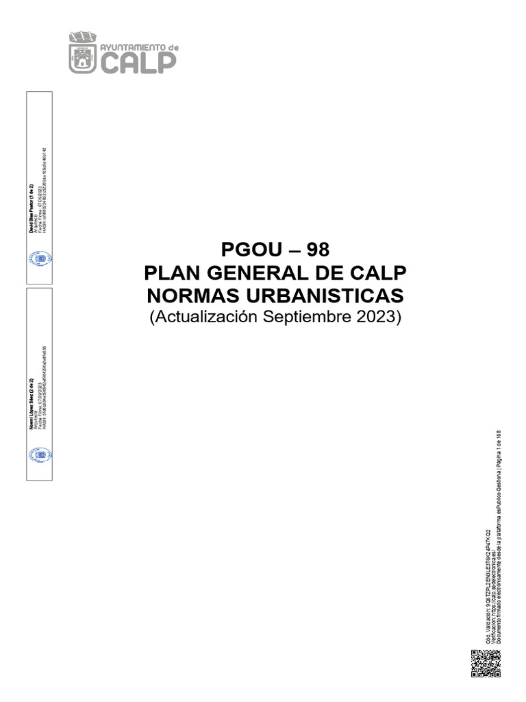 Planificación Urbana de Calp 2023 | PDF | Agua | edificio