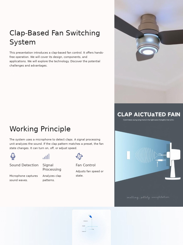 Clap-Based Fan Control System Overview | PDF | Microphone | Relay