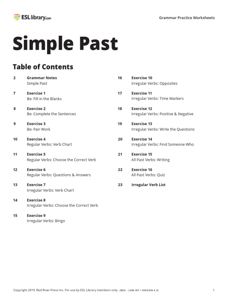 WP contentuploads202209SIMPLE PAST WORKSHEET PDF | PDF | Syllable | Verb