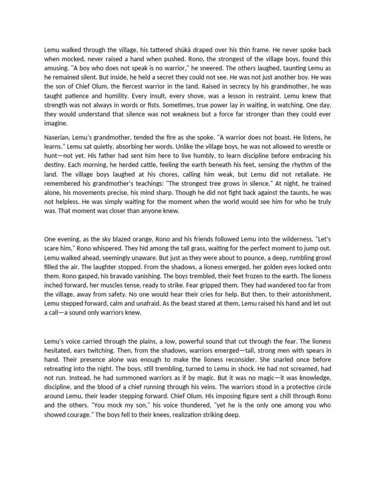 Bullies Had No Idea The Quiet Boy Was The Chief S Son Pdf