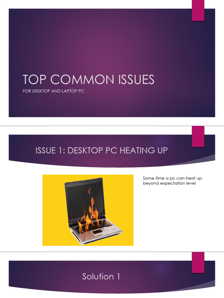 Top Common Issues For Desktop & Laptop With Solutions | PDF | Windows ...
