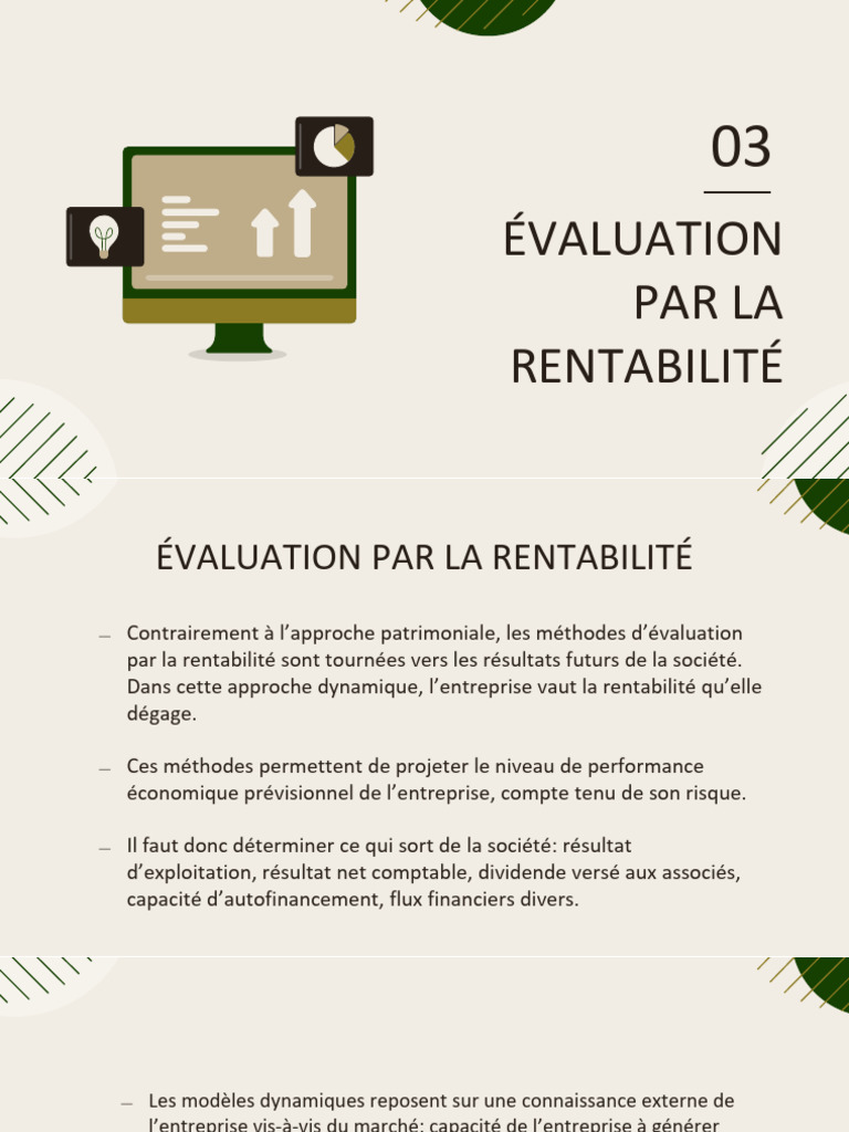Évaluation par Rentabilité et DCF | PDF | Capitaux propres | Business