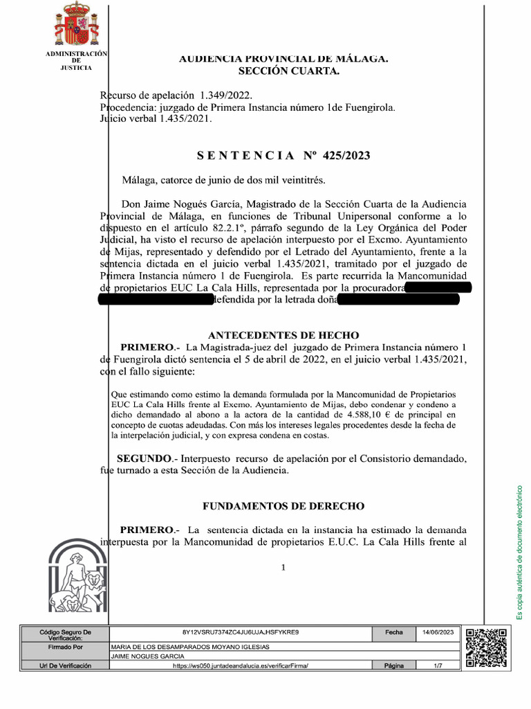 Sentencia #425-2023 Recurso Apelación 1349-2022 T. | PDF