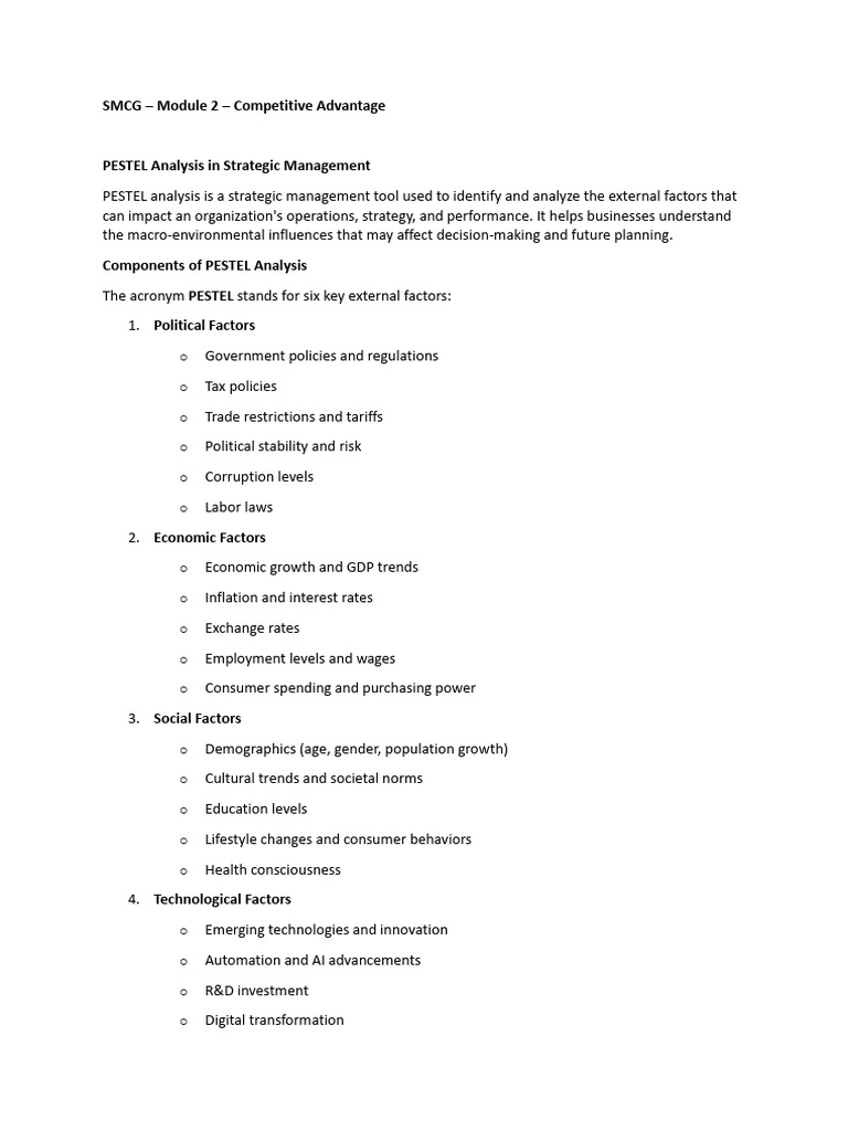 SMCG - Module 2 - Competitive Advantage | PDF | Competitive Advantage ...