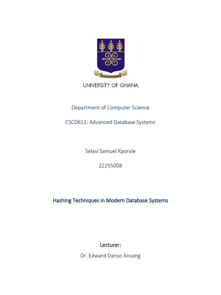 Hashing Techniques in Database Systems | PDF | Databases | Database Index