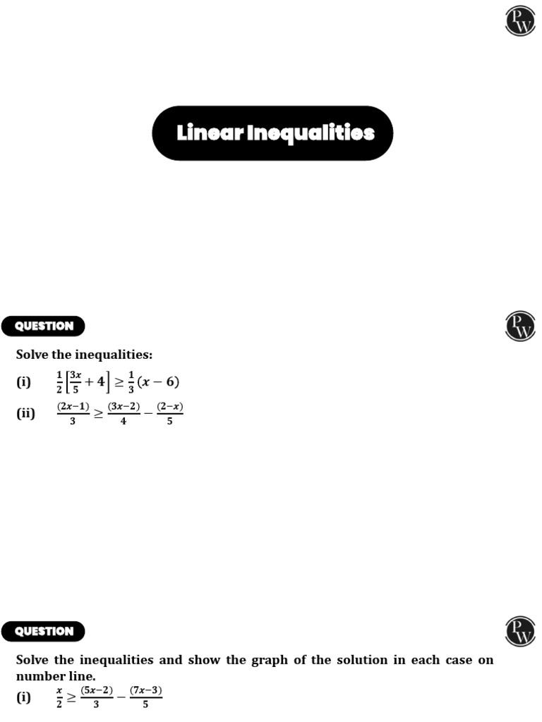 Linear Inequalities | PDF | Length | Mathematics