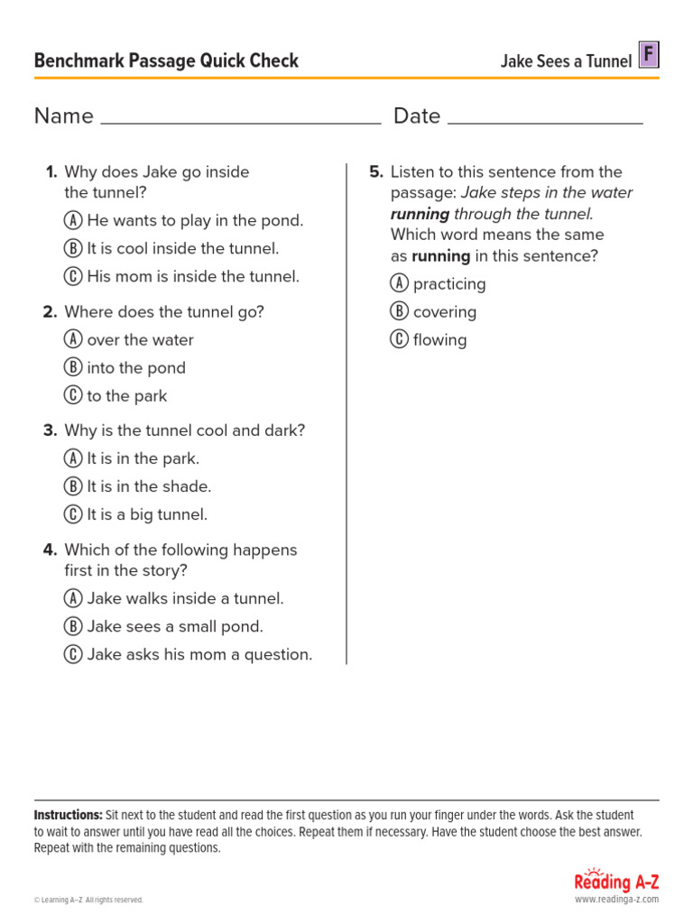 jake_sees_a_tunnel_lvl_f_quiz | PDF