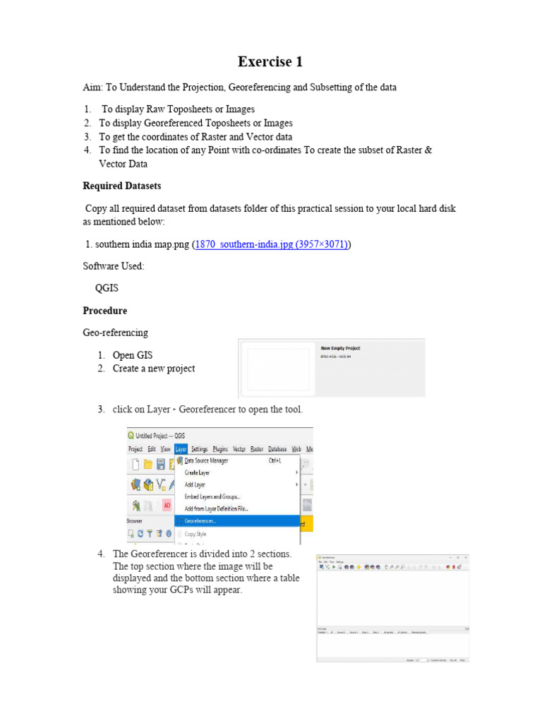 Georeferencing and Vector Data Creation Guide | PDF | Geographic ...