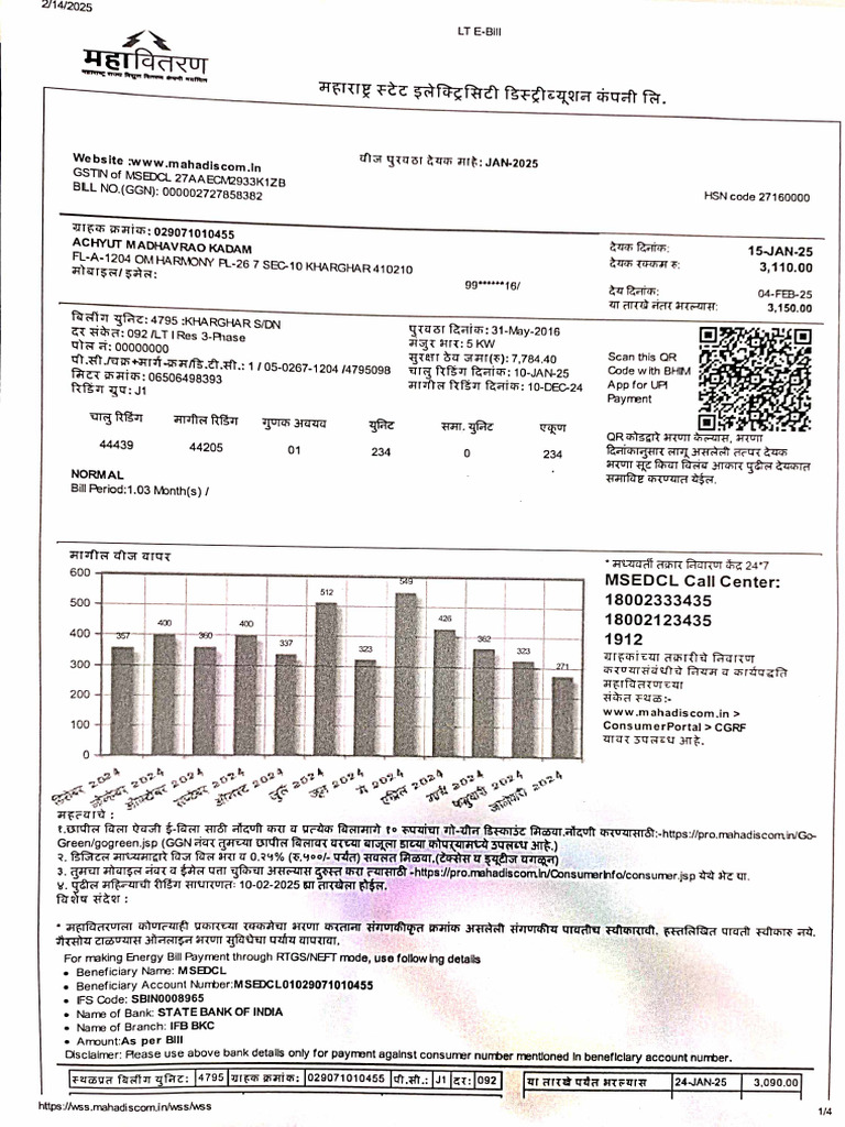 Current Electricity Bill | PDF