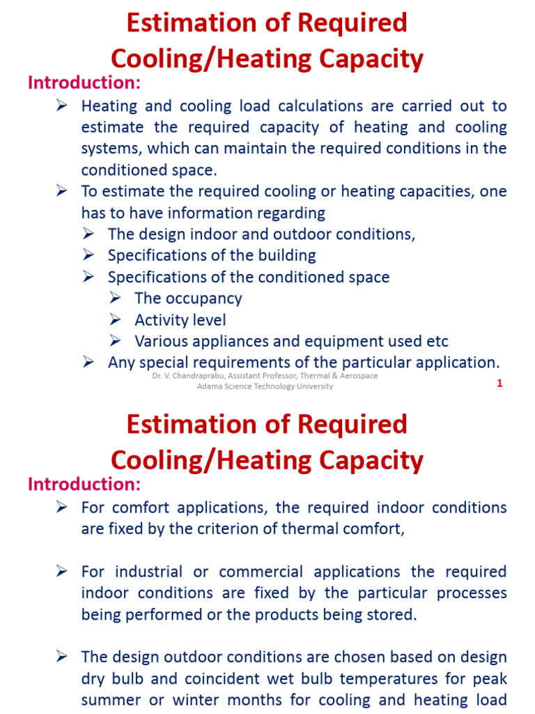 Cooling and Heating Load Estimation Guide | PDF | Heat Transfer | Heat