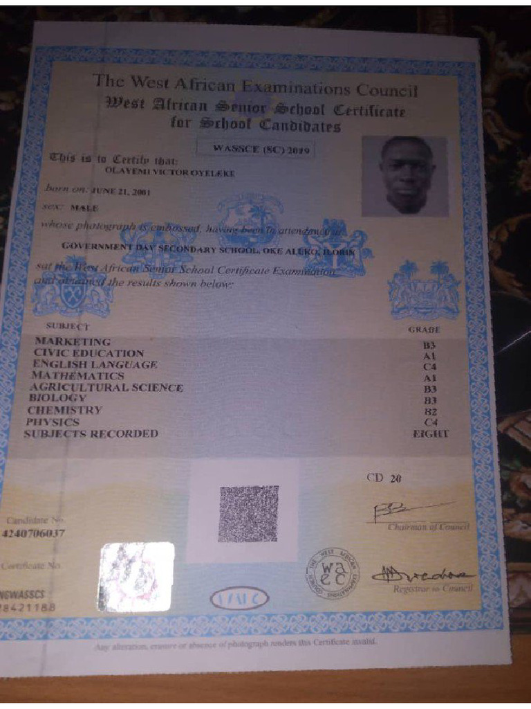 High School Certificate WAEC (West Africa Examination Council) | PDF