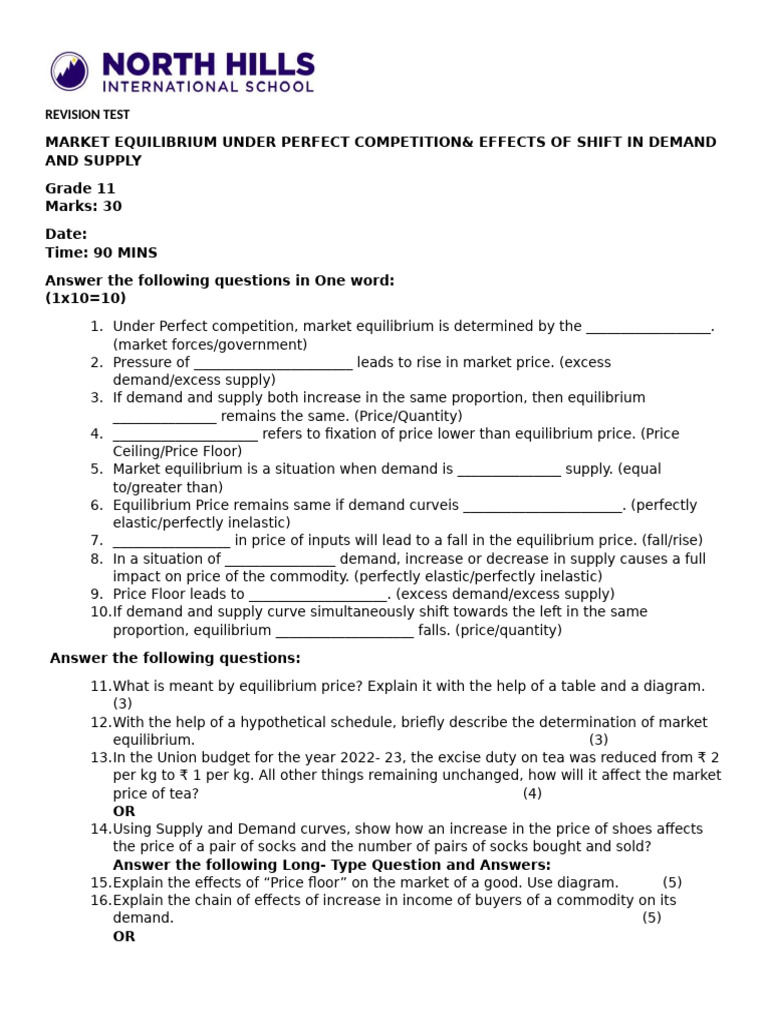 Market Equilibrium in Perfect Competition | PDF | Demand | Elasticity ...