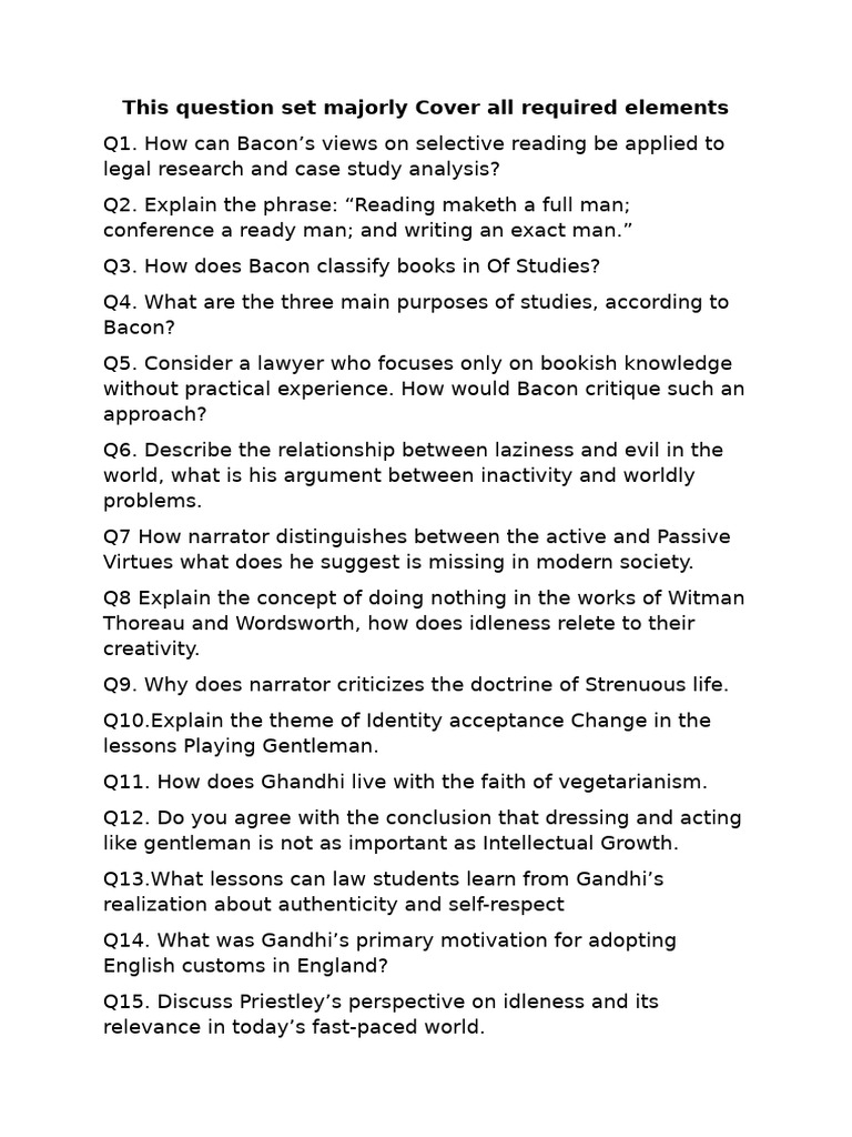 Question Bank BA - LLB II | PDF