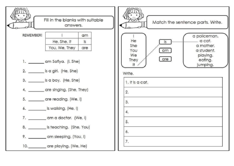 Is Am Are Worksheet | PDF