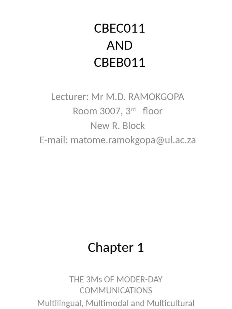 Chapter One - Communicating at Work | PDF | Communication | Human ...