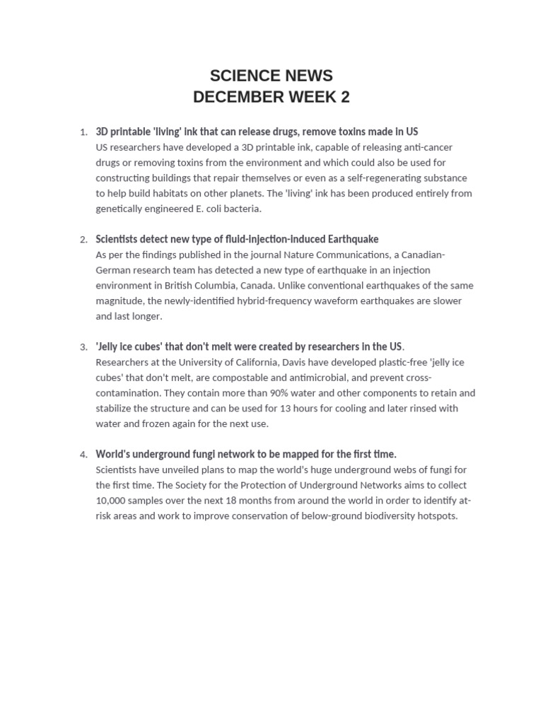 December Week 2 News | PDF