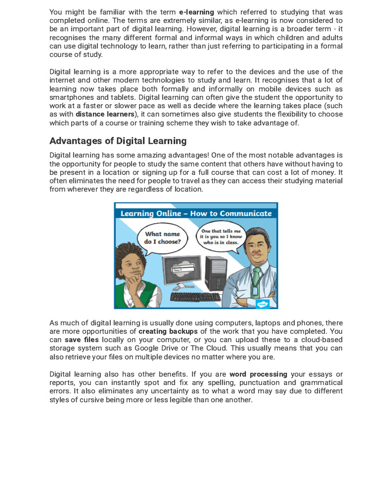 Understanding Digital Learning Benefits | PDF | Educational Technology ...