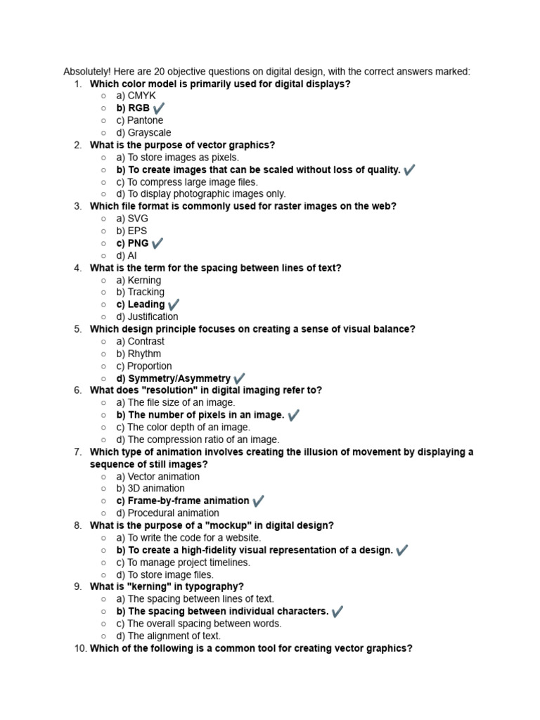 20 Digital Design Quiz Questions | PDF | Digital Technology ...