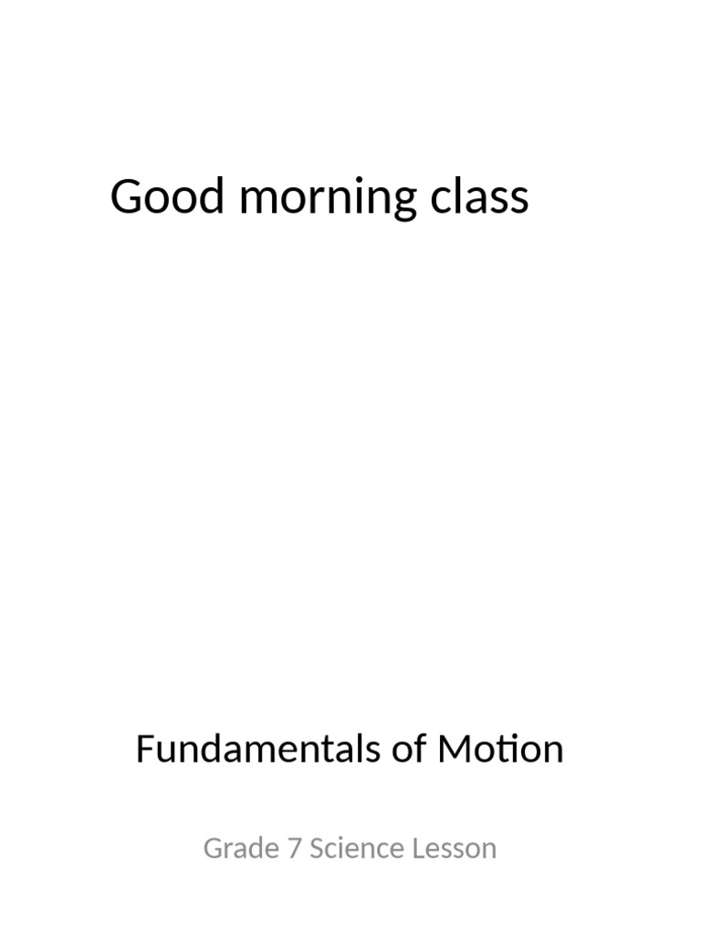 Grade 7 Motion Fundamentals Explained | PDF