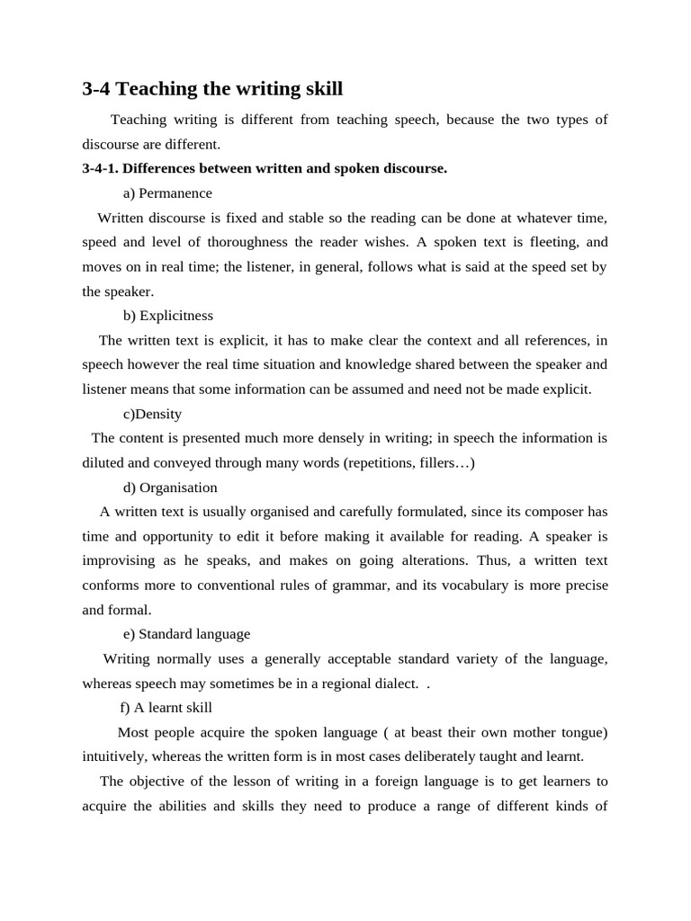 Teaching the writing skill | PDF | Foreign Language | Vocabulary