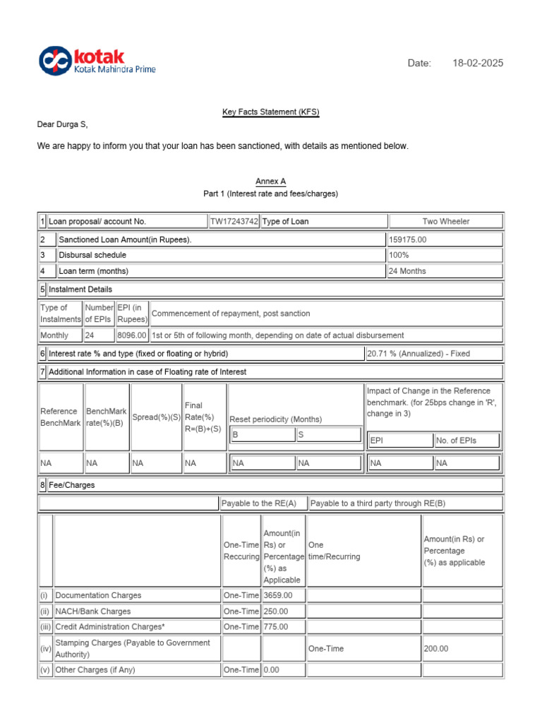 TW_KFS_Page | PDF | Annual Percentage Rate | Loans