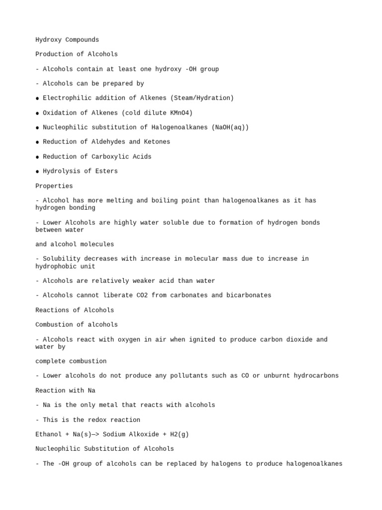 Alcohol all | PDF | Chemical Reactions | Ethanol