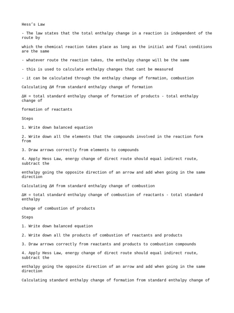 WHAT DOES HESS LAW STATE IN CHEMISTRY intelligence overview