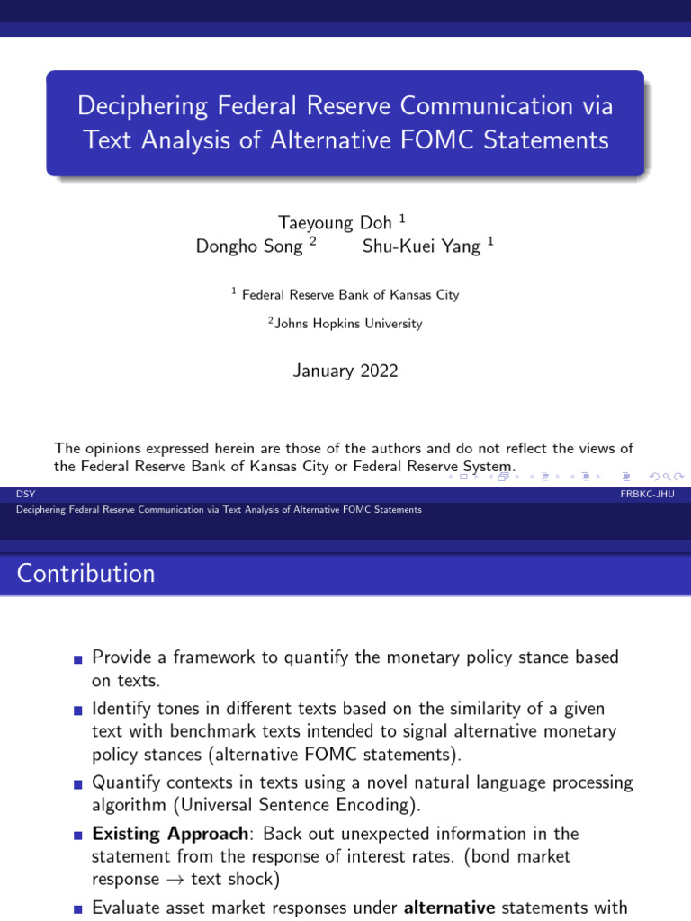Analyzing FOMC Statements with NLP | PDF | Federal Open Market ...