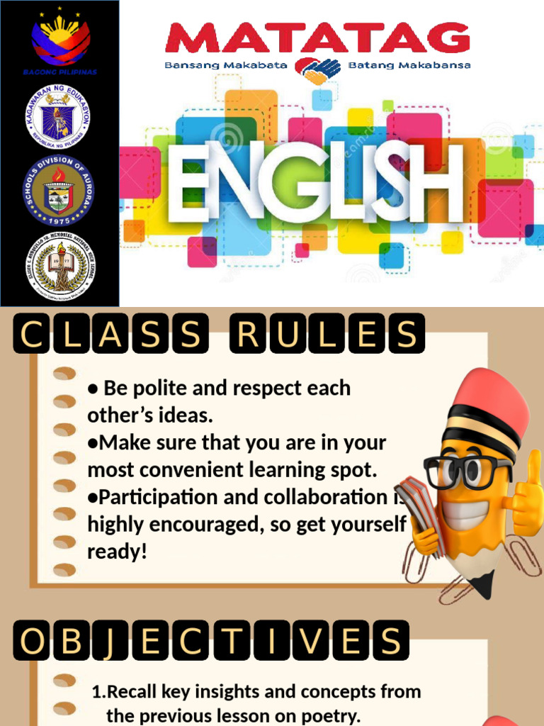 Poetry Class Rules and Objectives | PDF | Word | Linguistics