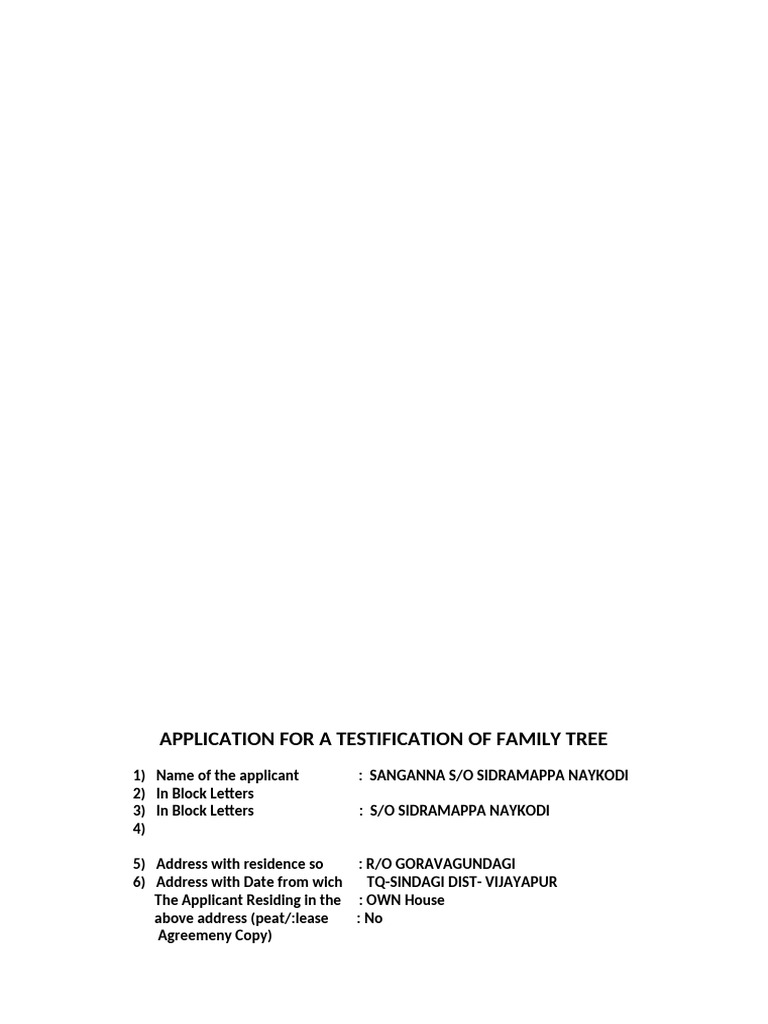 Family Tree Testification Form | PDF | Government